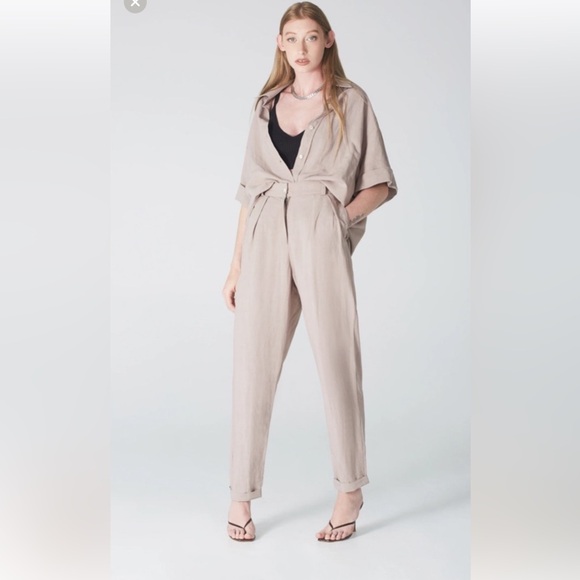 Uncle studio linen bloomers taupe size small like new - Picture 1 of 15